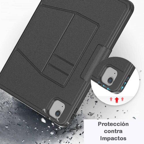 Funda TEKKU Flip SmartB para iPad Air 5 Air 4 Pro 11 Negra A2589 A2316 A2324 A2325 A2072 