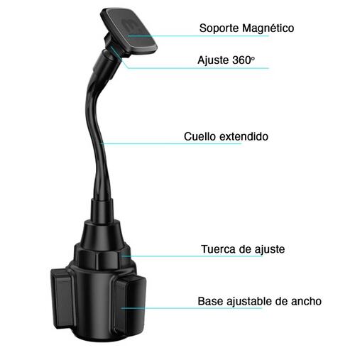 Soporte MYBAT magnetico para Auto ajustable universal para porta vasos 