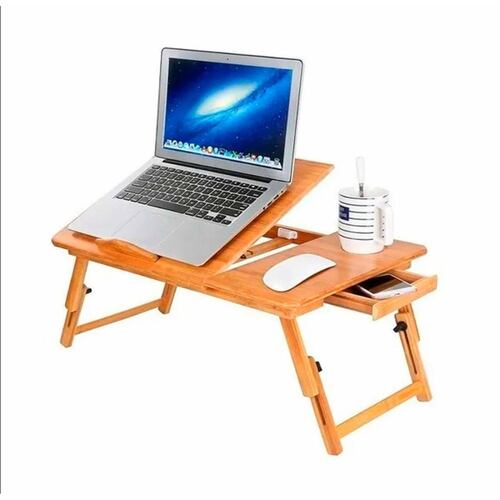 Mesa Soporte p/ Laptop Bambu c/ 2 Ventiladores Cama .