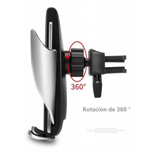 Soporte Cargador Inalambrico Para Auto Sensor Automatico 4 Plateado