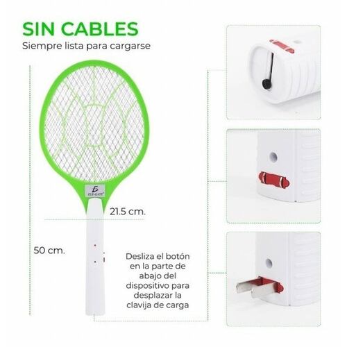 2 Raquetas Mata Mosquitos Lámpara Led Recargable Eléctrica 