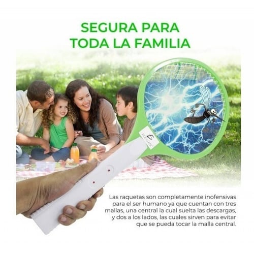2 Raquetas Mata Mosquitos Lámpara Led Recargable Eléctrica 