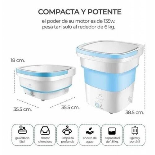 Mini Lavadora Portátil Plegable 11.5l 