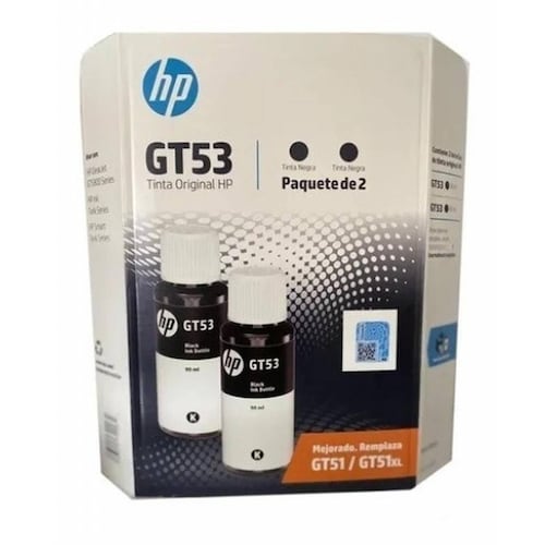 Pack 2 Botellas Tinta Negra Hp Original Gt53 Gt51 Gt51xl 