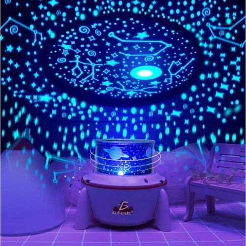 Lámpara Luz De Noche Led Infantil Proyector Estrellas Música 