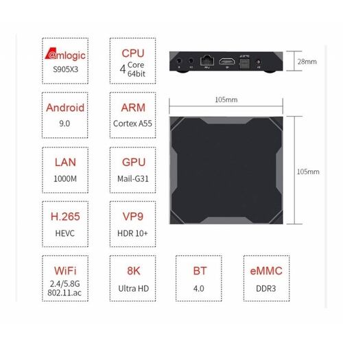 Android 9.0 Tv Box 4 Gb Ram 32 Gb + Teclado Inalambrico 