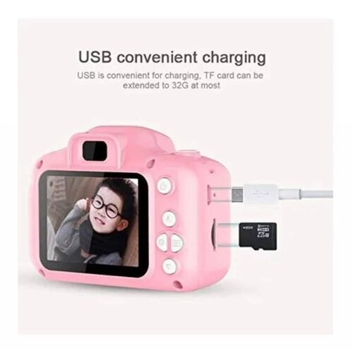 Camara Infantil Digital Uso Rudo + Memoria Sd 32gb Incl Rosa
