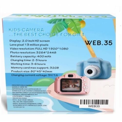 Camara Infantil Digital Uso Rudo + Memoria Sd 32gb Incl Rosa