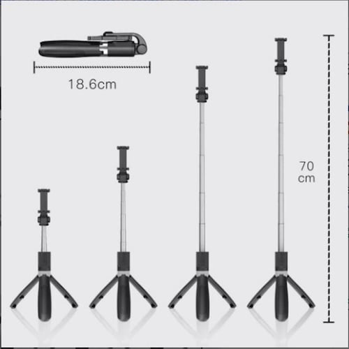 Bluetooth Selfie Stick Para Ios / Android Con Trípode 