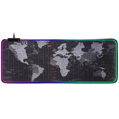 Mousepad XL 80x30cm LUZ RGB Intercambiable Diseño Mapa Mundo .