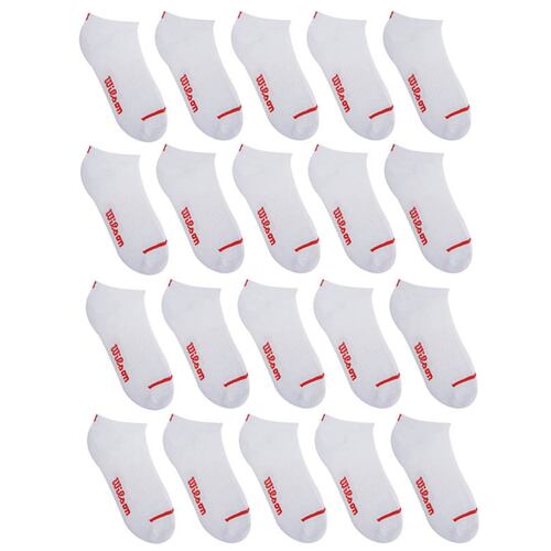 PAQUETE CALCETINES TIN CABALLERO WILSON SIN FELPA 22 PARES BLANCO LISO UNITALLA(25cm-29cm)