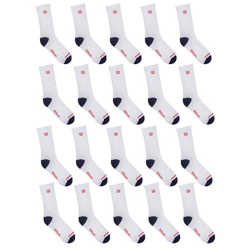 PAQUETE CALCETINES CALCETA CABALLERO WILSON SIN FELPA 22 PARES BLANCO PUNTA Y TALÓN UNITALLA(25cm-29cm)