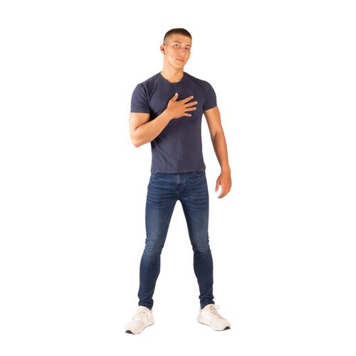 Pantalon Super Skinny Hombre Mezclilla Confort 7469 