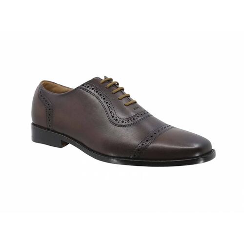 Zapato Bostoniano Suela De Cuero Triples Firenze 36151 Caoba para Hombre