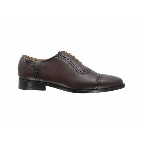Zapato Bostoniano Suela De Cuero Triples Firenze 36151 Caoba para Hombre