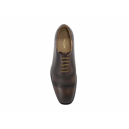 Zapato Bostoniano Suela De Cuero Triples Firenze 36151 Caoba para Hombre