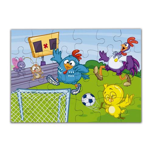 Rompecabezas 2 en 1 Gallina Pintadita Deporte 12 y 24 Piezas .