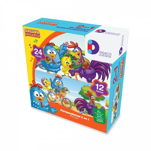 Rompecabezas 2 en 1 Gallina Pintadita Deporte 12 y 24 Piezas .