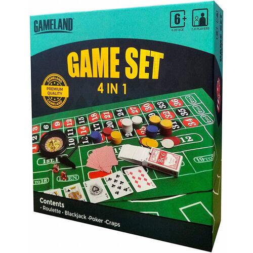 Set de Casino 4 en 1, Ruleta Black jack Póker Fichas .