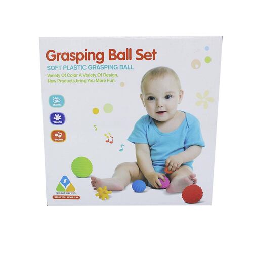 Set de 6 piezas de pelotas de plástico suaves con texturas son uno de los mejores juguetes para bebe .