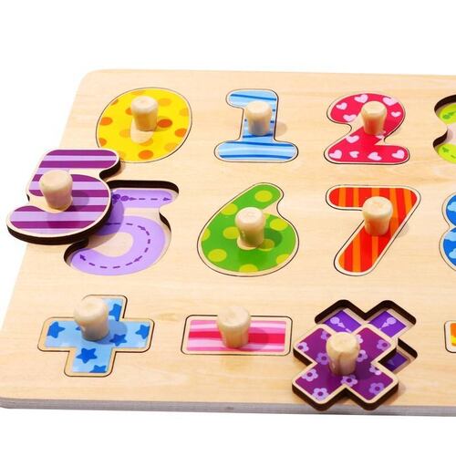 Rompecabezas De Madera Números y Signos De Operación 15 Pz .