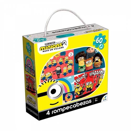 Rompecabezas 4 en 1 Minions 2 - 60 Piezas c/u Infantil .