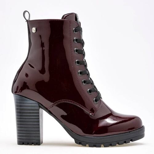 BOTA CHAROL CON AGUJETA Y TACON CUADRADO de Moramora Para Mujer Vino 2011030 T7