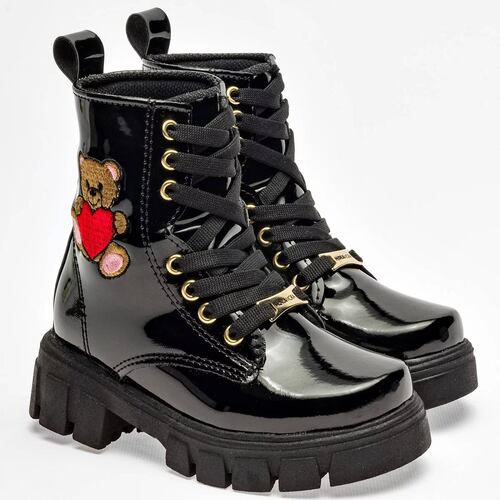 BOTIN CHAROL OSITO de Moramora Para Niña Negro 204206 T7