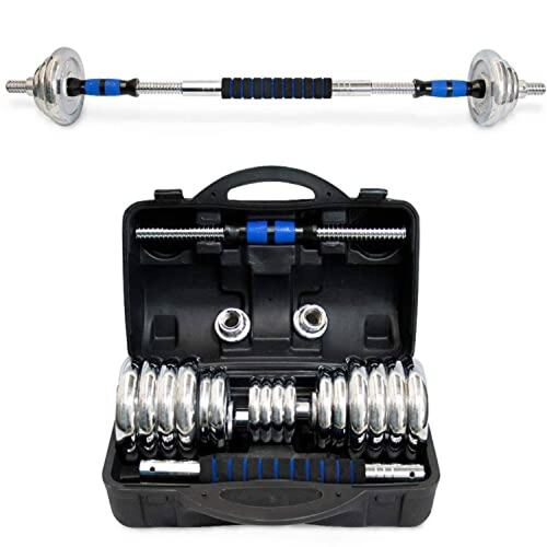 Kit mancuernas Pesas Barra 3 en 1 Multi Uso ajustable hasta 30 Kilos.