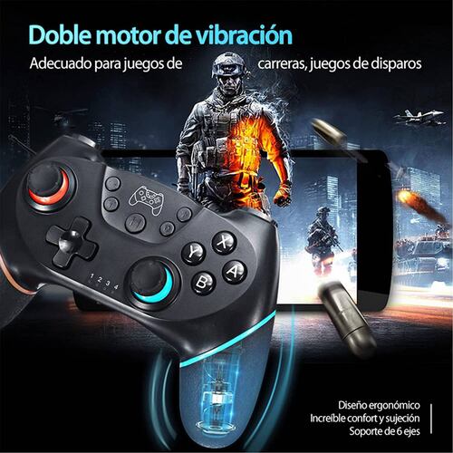 Control Brandtrendy Pro para Nintendo Switch PC Joystick Remoto Bluetooth Azul Rojo.