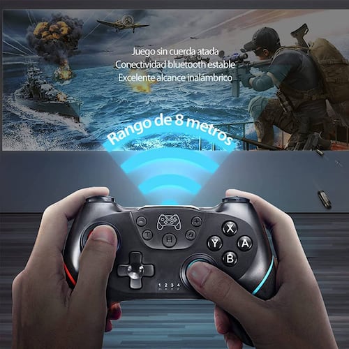 Control Brandtrendy Pro para Nintendo Switch PC Joystick Remoto Bluetooth Azul Rojo.