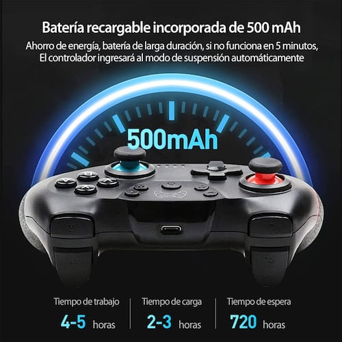 Control Brandtrendy Pro para Nintendo Switch PC Joystick Remoto Bluetooth Azul Rojo.