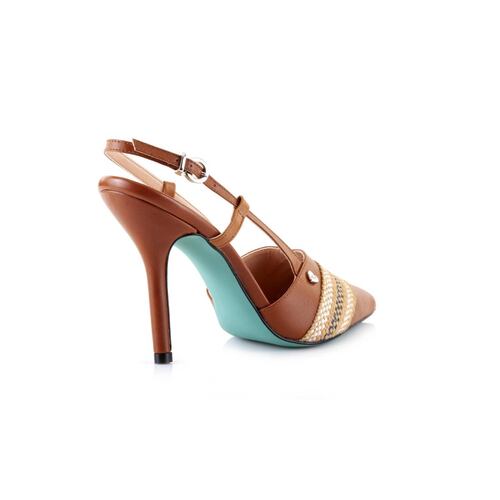 Zapatilla Stiletto Camel Tejido PIKIKI 
