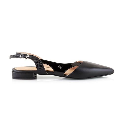Balerina Negro Flat PIKIKI detalle en animal print 