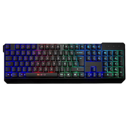 Teclado Gamer Nibio Strike RGB Negro  