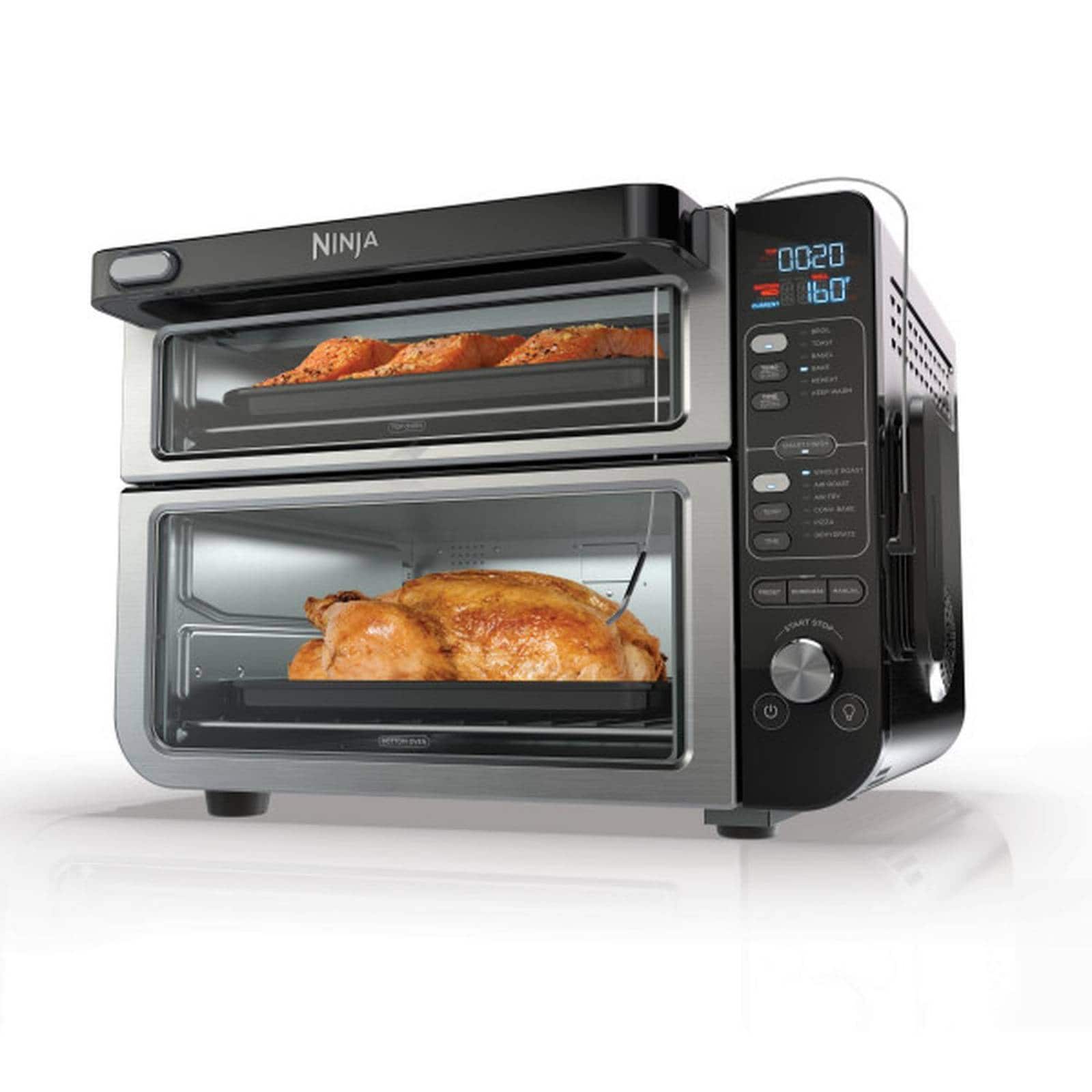 Horno de mesa eléctrico Ninja Foodi DCT451 12 en 1 negro, FlexDoor, con termometro, negro, sin aceite 