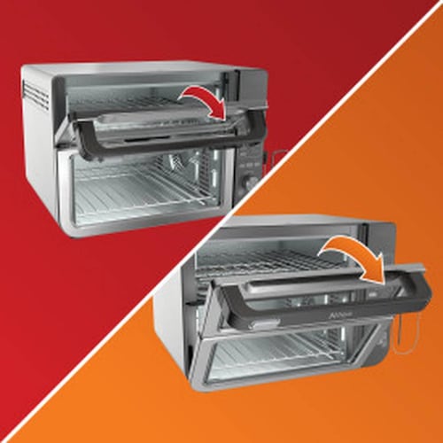 Horno de mesa eléctrico  Ninja Foodi DCT451 12 en 1 negro, FlexDoor, con termometro, negro, sin aceite 