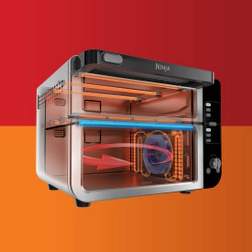 Horno de mesa eléctrico  Ninja Foodi DCT451 12 en 1 negro, FlexDoor, con termometro, negro, sin aceite 