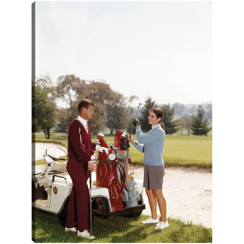 Cuadro Decorativo Vintage Links Golfistas