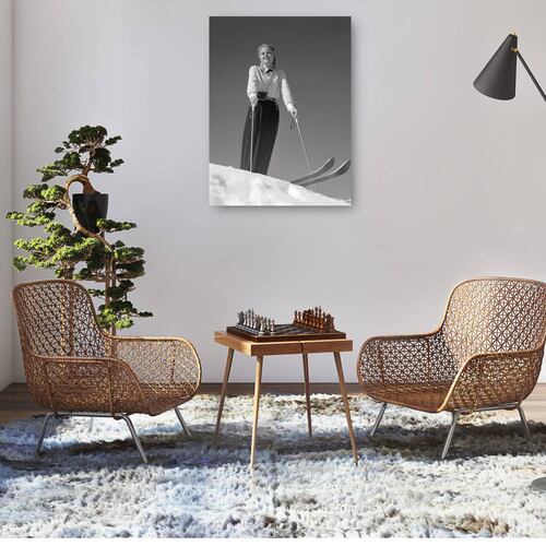 Cuadro Decorativo Happy Blonde Ski Hill