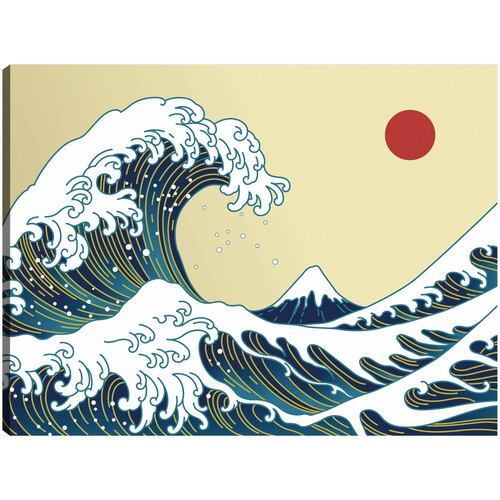 Cuadro Decorativo Gran ola oceanica asiatica