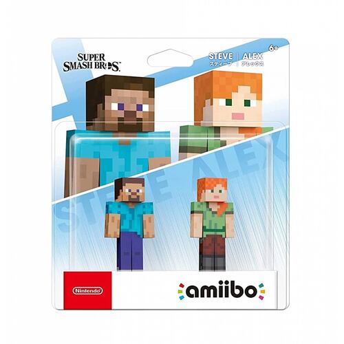 Figuras Amiibo Nintendo 2 Pack Steve y Alex Minecraft Modelo Super Mario Bros