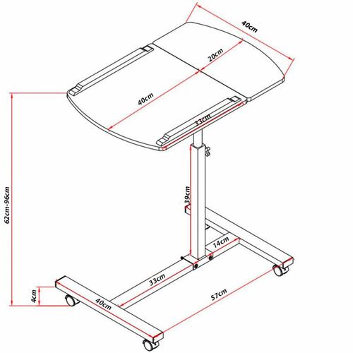 Mesa Multifuncional de Cama Escritorio Mesita de Noche Ajustable Neo.