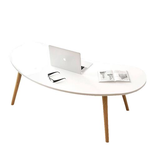 Mesa De Centro Moderna Minimalista Bossa Hilda Blanca Sala.
