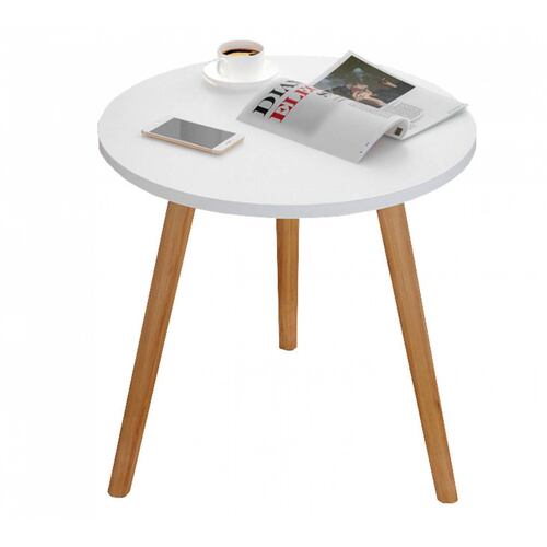 Mesa Lateral Minimalista Sala Recámara Beli Blanca Moderna.