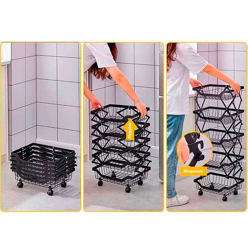 Organizador Plegable Frutero Alacena Cocina Despensa de 5 Niveles Gifu.