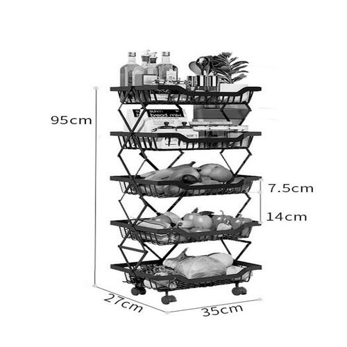 Organizador Plegable Frutero Alacena Cocina Despensa de 5 Niveles Gifu.