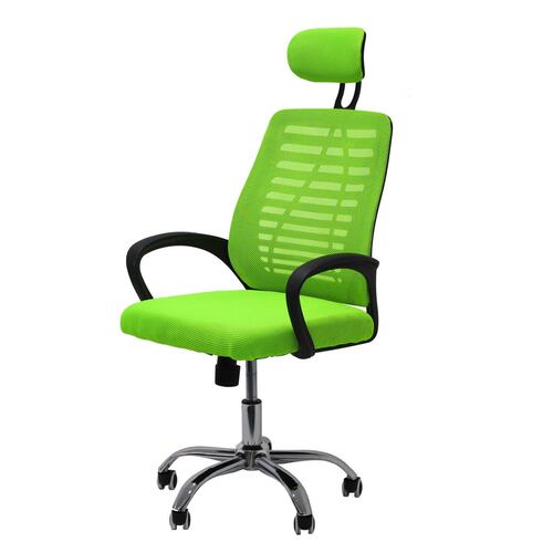Silla de Oficina Ergonómica Ajustable con Reposacabezas y Giro 360º Dalian Verde.