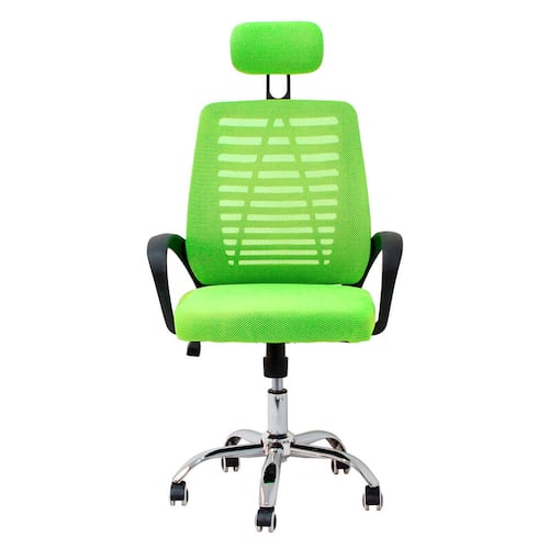 Silla de Oficina Ergonómica Ajustable con Reposacabezas y Giro 360º Dalian Verde.