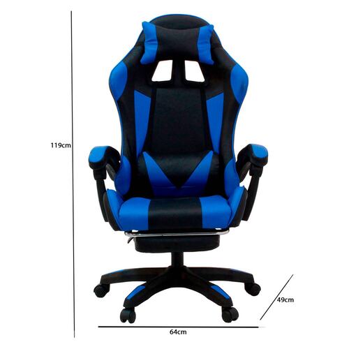 Silla Gamer Ergonómica Regulable y con Giro 360º RX-5000 Azul.
